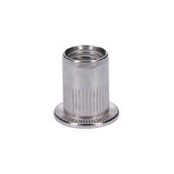 AISI304 nitovacia matica M12, plochá, rýhovaný driek, L-23mm AISI304 nitovacia matica M12, plochá, rýhovaný driek, L-23mm